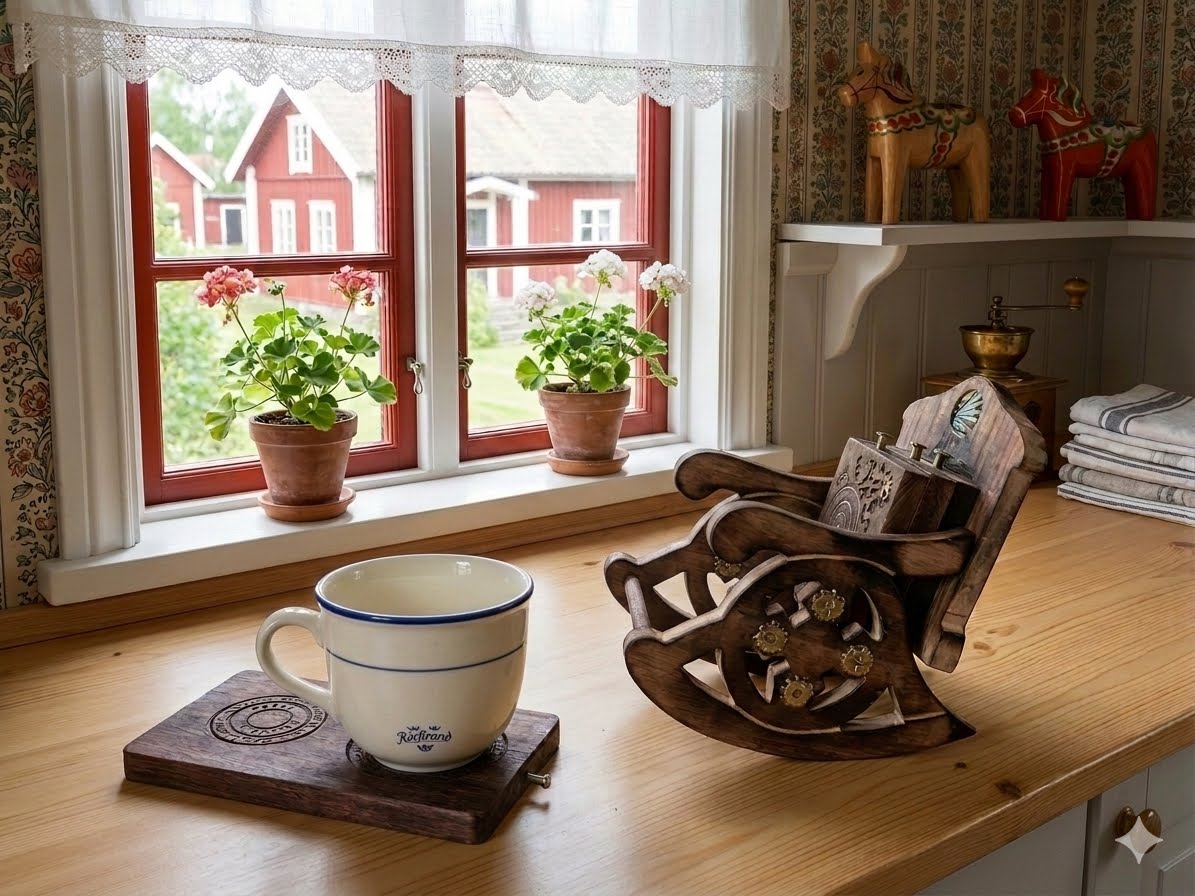 A Swedish cottage setting with Indian handcrafted pieces